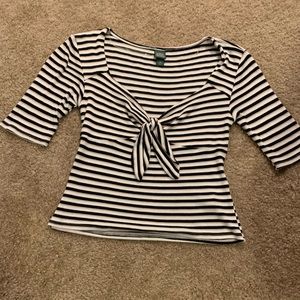 Striped Tie Crop Top